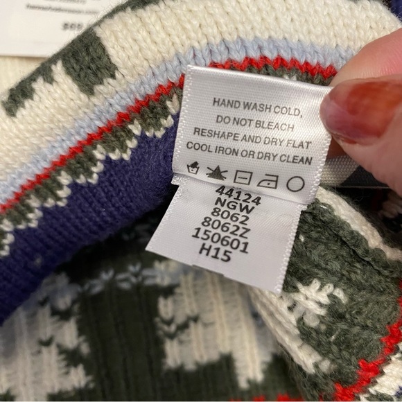 NWT Hanna Andersson Trees Winter Scene Knit Sweater Cotton Wool Christmas Nordic - Picture 8 of 9